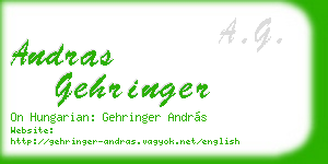andras gehringer business card